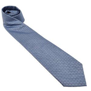 Calvin‎ Klein Silk Tie Light Blue Striped Polka Dots Classic EUC